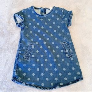 Tucker + Tate Nordstrom Denim Polka Dot Dress 24M